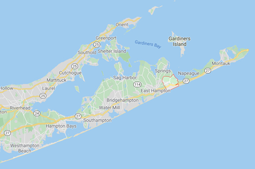 Map of Amagansett, NY